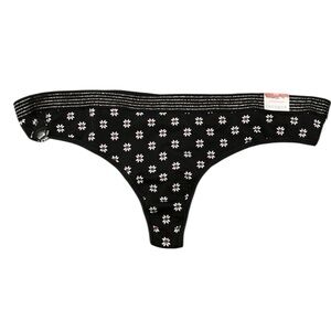 NWT Cacique black thong with white flower design. Size 18/20